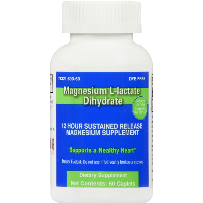 Brandywine Pharmaceuticals MAGNESIUM L-LACTATE DIHYDRATE 84 MG SUSTAINED RELEASE CAPLETS (60 COUNT) Vitamins & Supplements