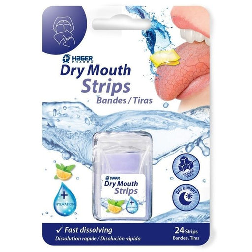 Hager Hager Worldwide Dry Mouth Fast Dissolving Strips 24 Count Oral Care White Smoke