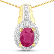 Bids.com 1.94 Carat Genuine Johnson Ruby and White Topaz .925 Sterling Silver Jewelry Set Jewelry Sets