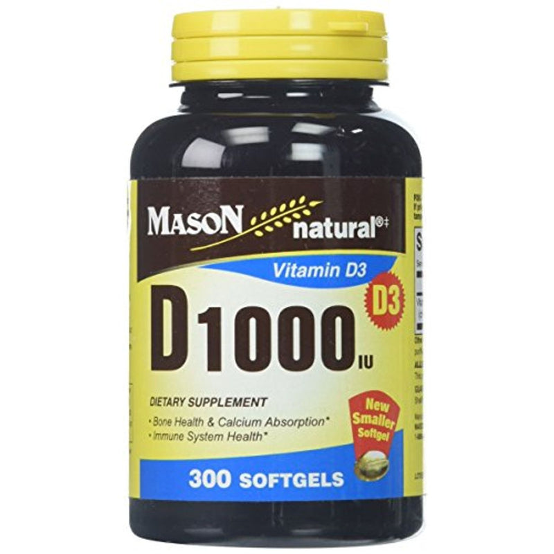 Mason Natural Mason Natural® Vitamin D3 1000 IU – Bone & Immune Support (300 Softgels) Vitamins & Supplements