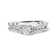 Bids.com 14K White Gold 5/8 Cttw Diamond Split Shank Engagement Ring  (G-H Color, VS2-SI1 Clarity) - Size 7 Rings