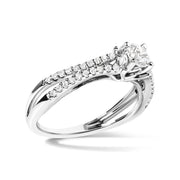 Bids.com 14K White Gold 5/8 Cttw Diamond Split Shank Engagement Ring  (G-H Color, VS2-SI1 Clarity) - Size 7 Rings