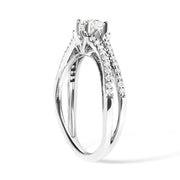 Bids.com 14K White Gold 5/8 Cttw Diamond Split Shank Engagement Ring  (G-H Color, VS2-SI1 Clarity) - Size 7 Rings