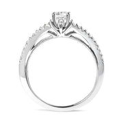 Bids.com 14K White Gold 5/8 Cttw Diamond Split Shank Engagement Ring  (G-H Color, VS2-SI1 Clarity) - Size 7 Rings