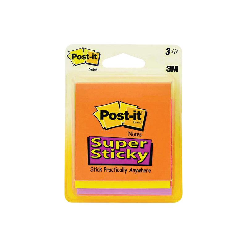 Post-it Post-it Super Sticky Notes, 3" X 3", Marrakesh Collection, 3 Pads/Pack Sticky Notes