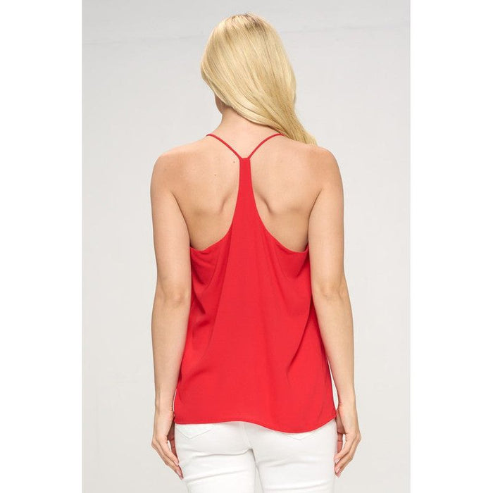 Solid V neck Racerback Top