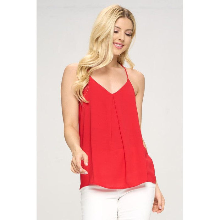 Solid V neck Racerback Top