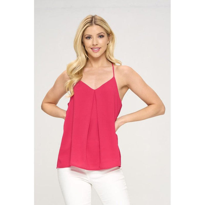 Solid V neck Racerback Top