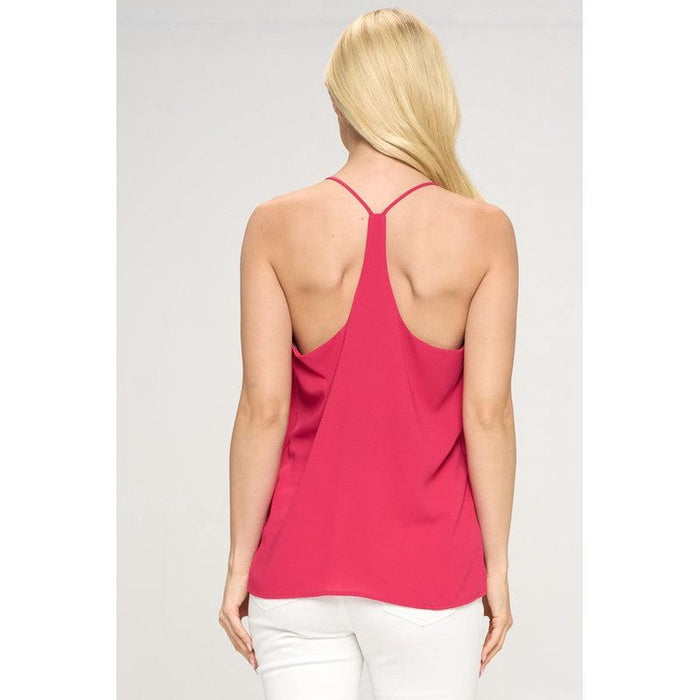 Solid V neck Racerback Top