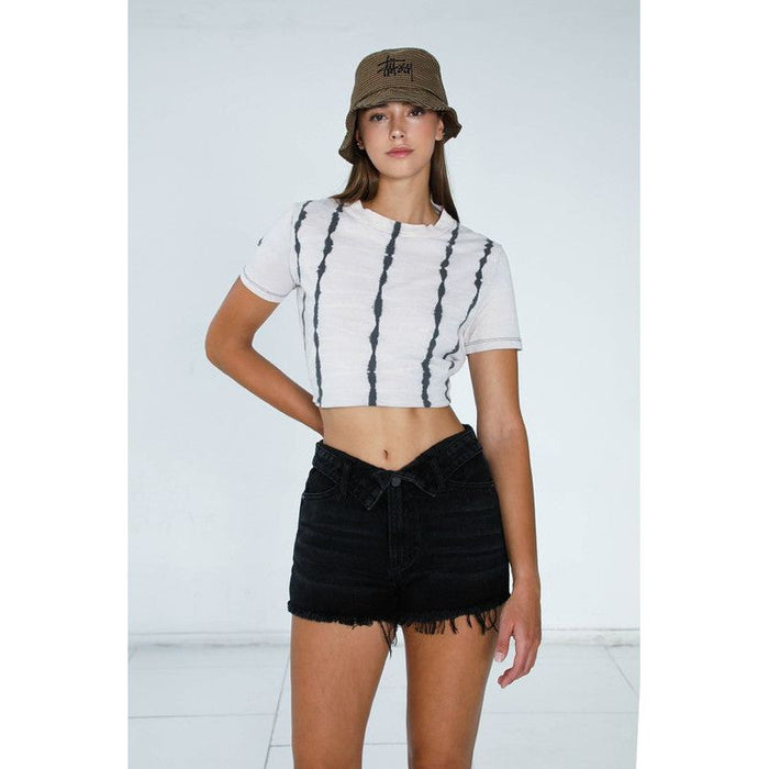 High Rise Black Ribbon Shorts