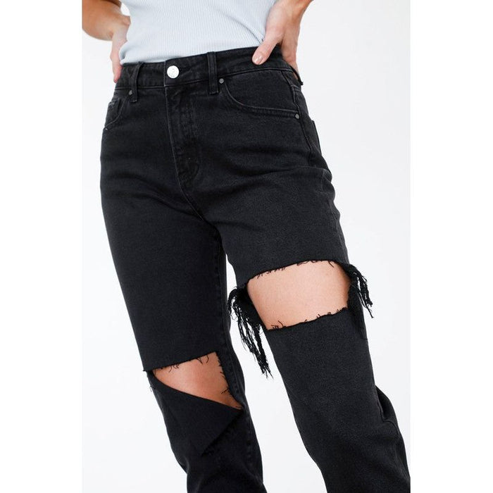 High Rise Distressed Ankle Jeans