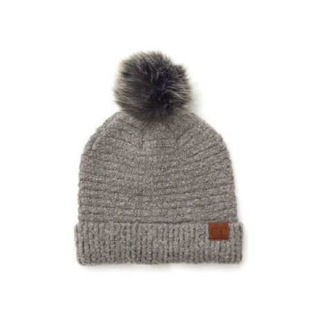 CC Ultra Soft Fur Pom Beanie