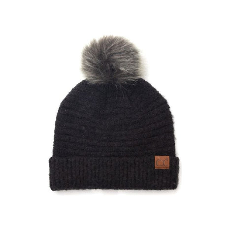 CC Ultra Soft Fur Pom Beanie