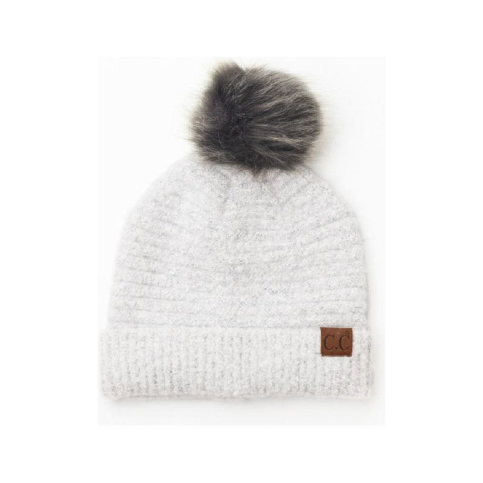 CC Ultra Soft Fur Pom Beanie