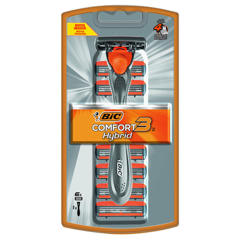 BiC BiC Bi C Comfort Hybrid 3 Blades Razor Shaving & Grooming Slate Gray