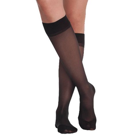 Juzo Juzo Attractive Knee High 15-20mmHg Closed Toe, 5, Black Knee Socks
