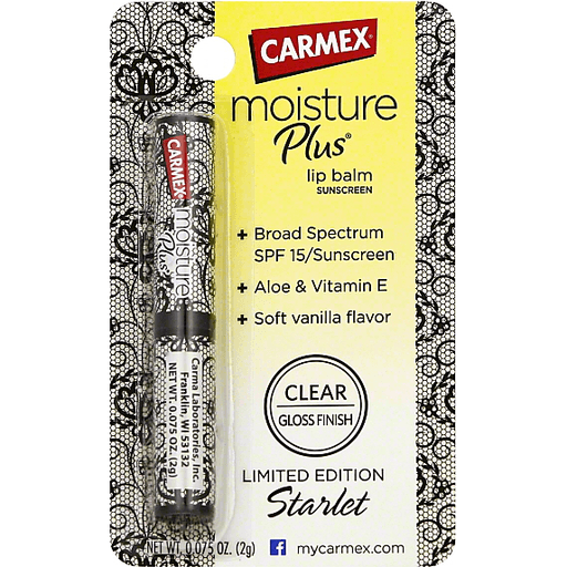 Carmex Carmex Moisture Plus Lip Balm, Broad Spectrum, SPF 15/Sunscreen, Clear Gloss Finish, Soft Vanilla Flavor Lip Balms & Treatments Seashell