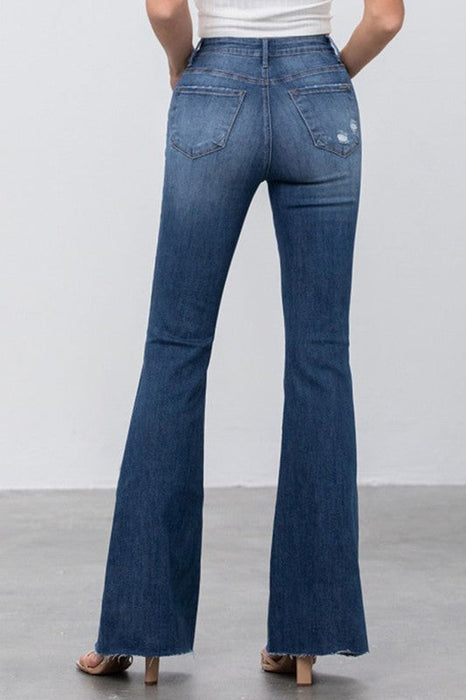 Mid Rise Dark Wash Flare Jeans