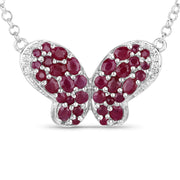 Bids.com 4.15 Carat Genuine Ruby and White Zircon .925 Sterling Silver Pendant Pendants