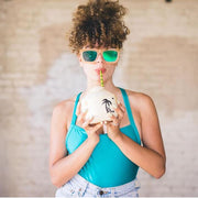 zeroUV Hipster Flat Front Square Horned Rim Mirror Lens Sunglasses A143 Sunglasses