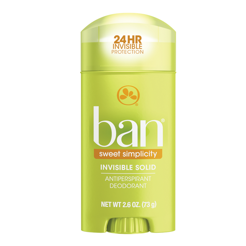 Ban Ban Invisible Solid, Antiperspirant & Deodorant Sweet Simplicity Deodorant Yellow Green
