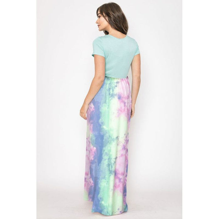 Two Tone Tie Dye Maxi Dress