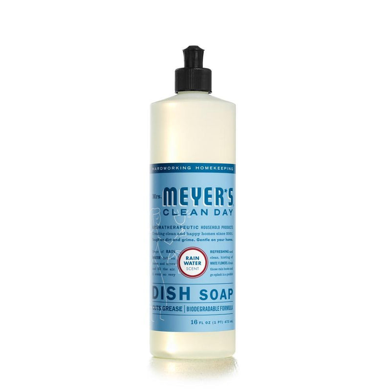 Mrs. Meyer's Clean Day Mrs. Meyer's Clean Day Liquid Dish Soap, Rain Water Scent, 16 Ounce Bottle Dish Detergent & Soap White Smoke