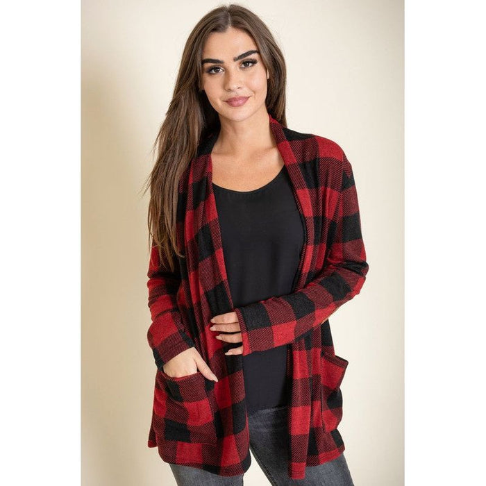 Checkered Elbow Patch Cardigan