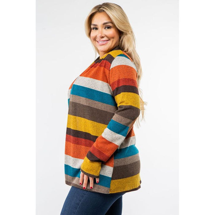 Stripe Elbow Patch Cardigan