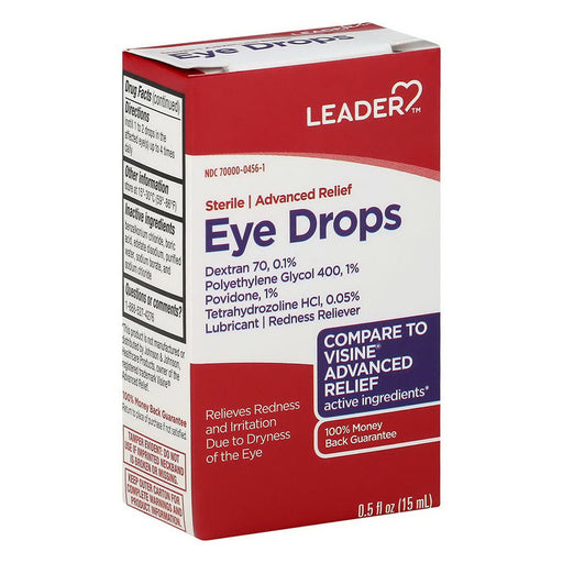 Leader Leader Eye Drops, Sterile, Advanced Relief, 0.5 Fl Oz Eye Drops & Lubricants
