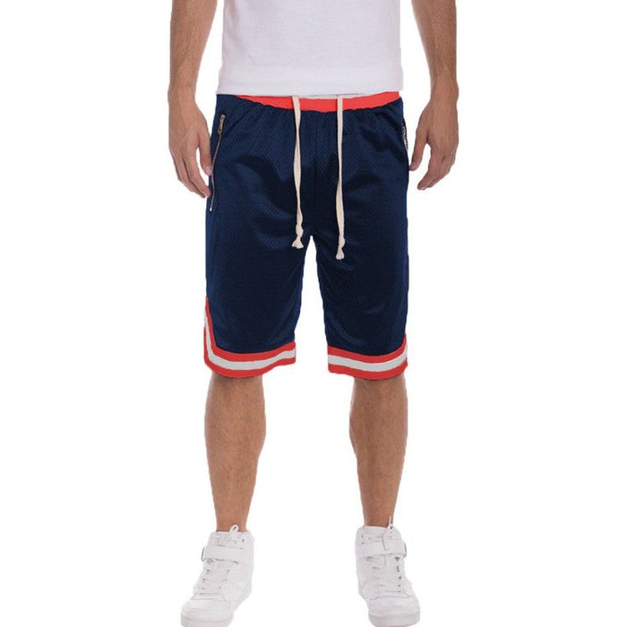 STRIPED BAND SOLID BASKETBALL SHORTS