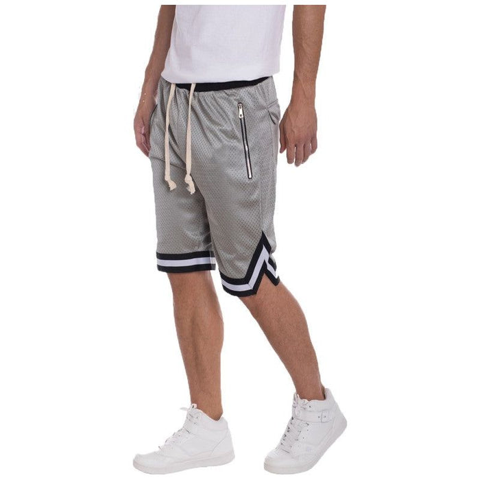 STRIPED BAND SOLID BASKETBALL SHORTS