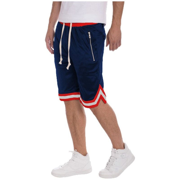 STRIPED BAND SOLID BASKETBALL SHORTS