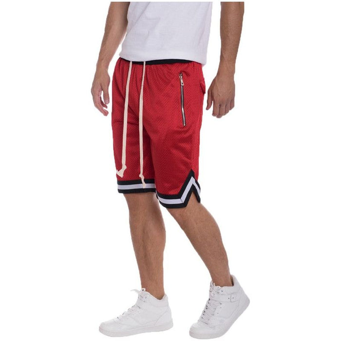 STRIPED BAND SOLID BASKETBALL SHORTS