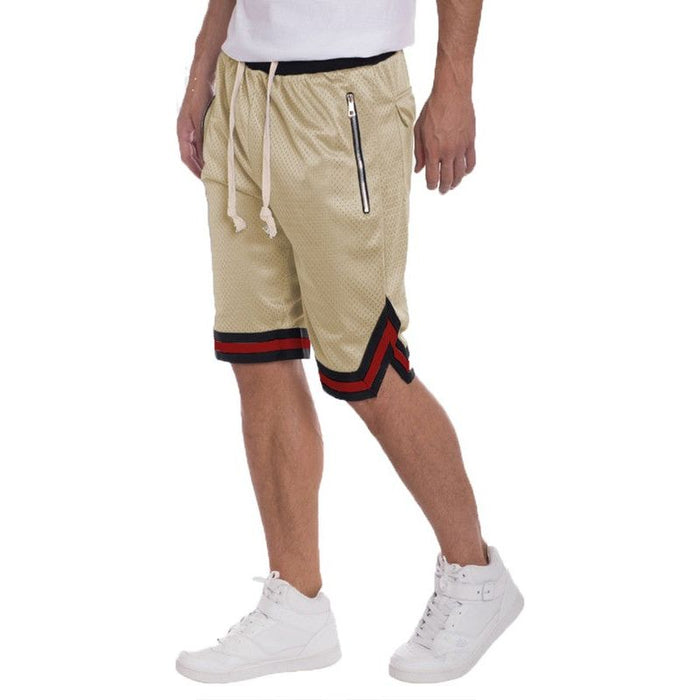 STRIPED BAND SOLID BASKETBALL SHORTS