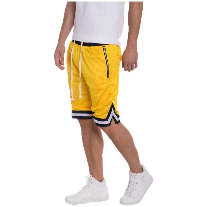 STRIPED BAND SOLID BASKETBALL SHORTS