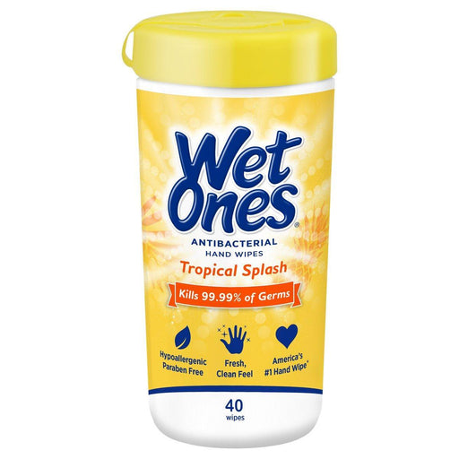 Wet Ones Wet Ones Antibacterial Hand Wipes, Tropical Splash Scent – 40ct Canister Bath & Body