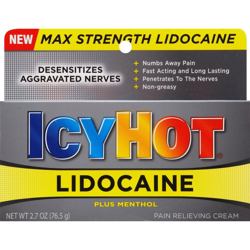 Icy Hot Icy Hot Max Strength Lidocaine Plus Menthol Pain Relieving Cream Personal Care Dim Gray