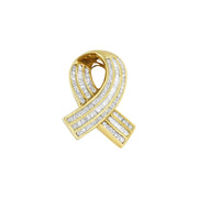Bids.com 14K Yellow Gold 2 5/8 cttw Channel Set White Diamond Awareness Ribbon Pendant Necklace (G-H Color, VS1-VS2 Clarity) - NO CHAIN Necklaces