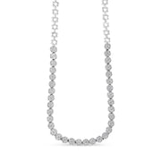Bids.com IGI Certified 14K White Gold 8.0 Cttw Pave Set Round-Cut Diamond Cluster Graduating Riviera Statement Necklace (H-I Color, I1 Clarity) Necklaces