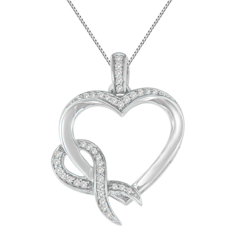 Bids.com .925 Sterling Silver 1/6 cttw Diamond Heart Pendant Necklace (H-I, I1-I2) Necklaces