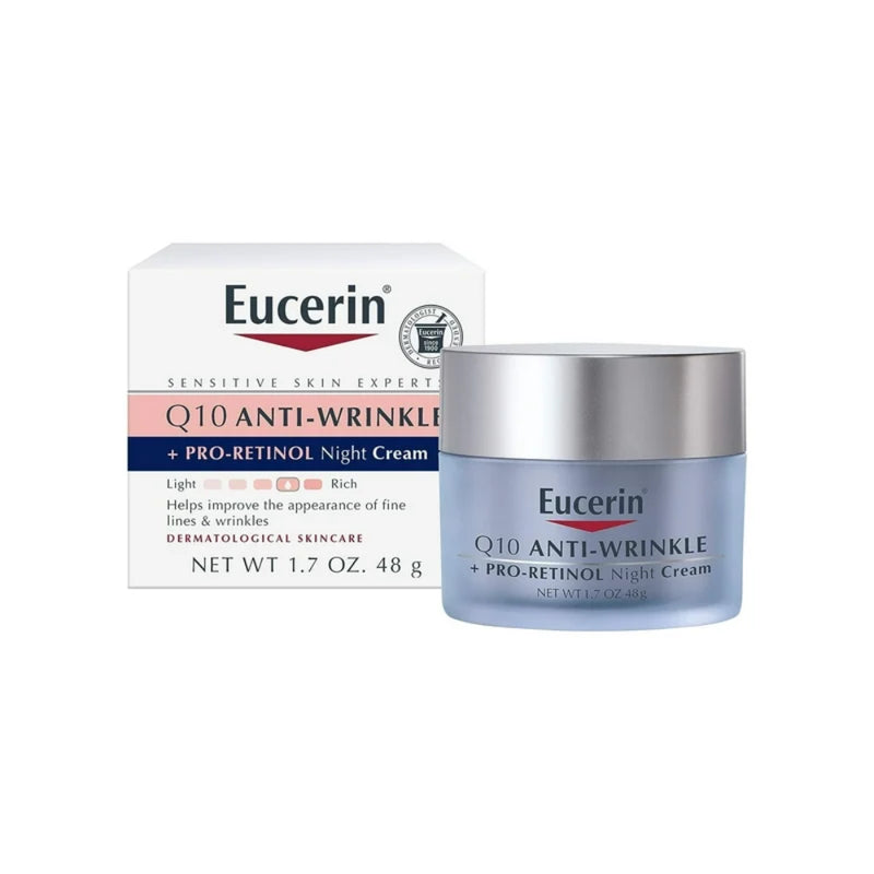 Eucerin Eucerin Q10 Anti-Wrinkle + Pro-Retinol Night Cream, 1.7 Fl Oz - 48 G Health & Beauty