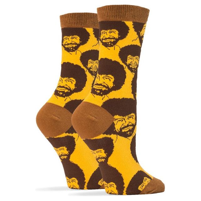 Bob Ross Flash Mob - Women's Funny Crew Socks