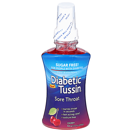 Diabetic Tussin Diabetic Tussin Sore Throat, Sugar Free, Spray, Cherry 6 Fl Oz Medicine & Drugs