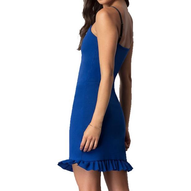 JUNIOR'S V-NECK PARTY DRESS WITH ADJUSTABLE STRAPS