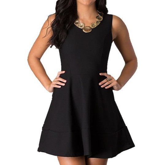 JUNIORS SLEEVELESS PARTY DRESS WITH ZIPPER BACK