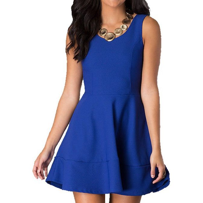 JUNIORS SLEEVELESS PARTY DRESS WITH ZIPPER BACK