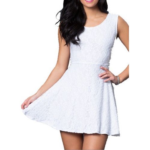 JUNIORS LACE BOW-BACK DRESS