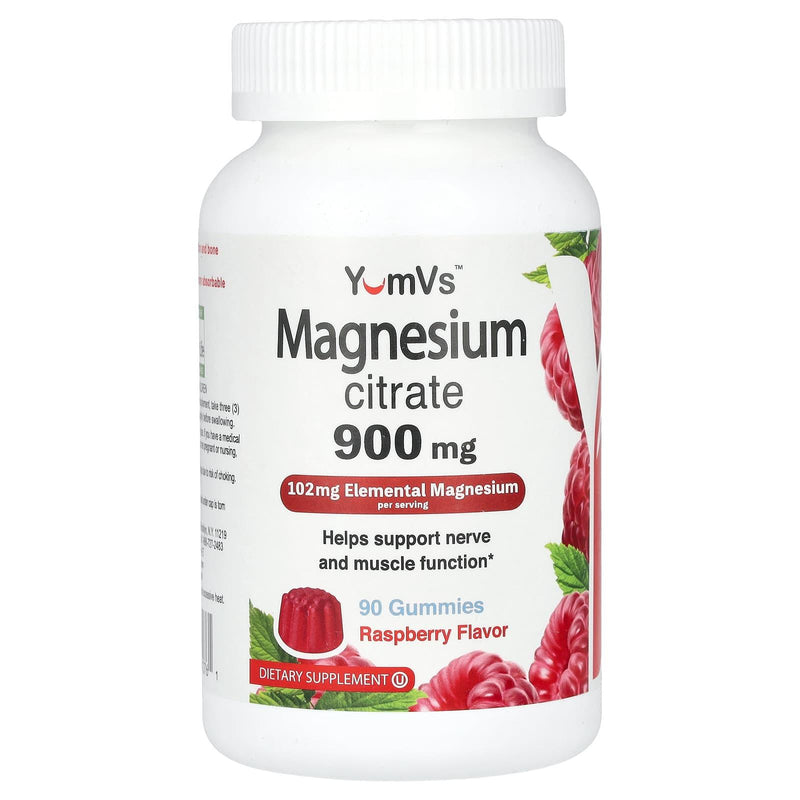 Yum-V's Yum-V's® Magnesium Citrate Gummies – Raspberry (900 mg, 90 Count) Health & Beauty