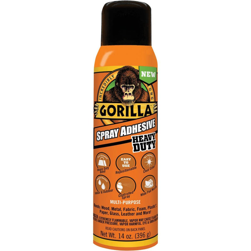 Gorilla Gorilla Glue Spray Adhesive, Heavy-Duty, 14 Oz, Clear Hardware Glue & Adhesives